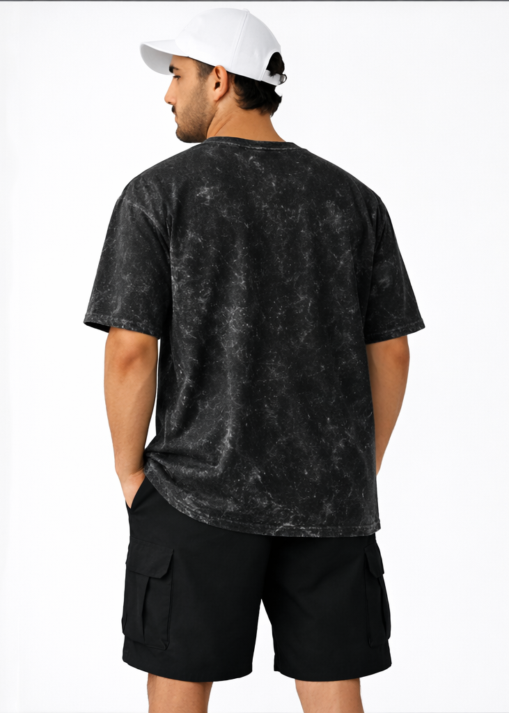 ACID WASH OVERSIZED T - BLACK