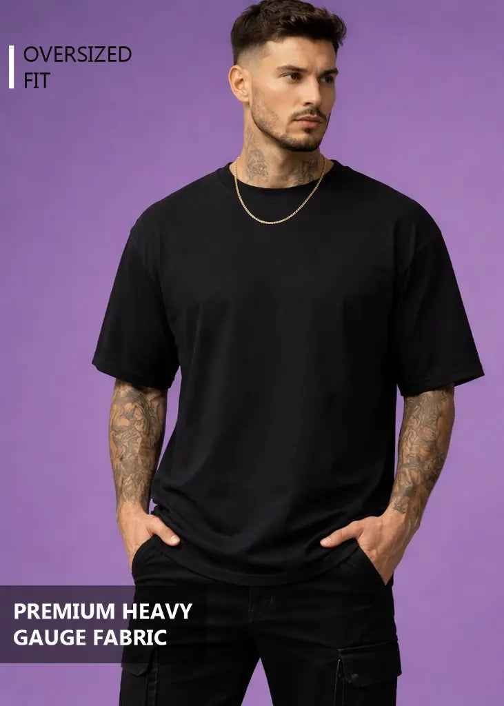 Classic Oversized T shirt - BLACK