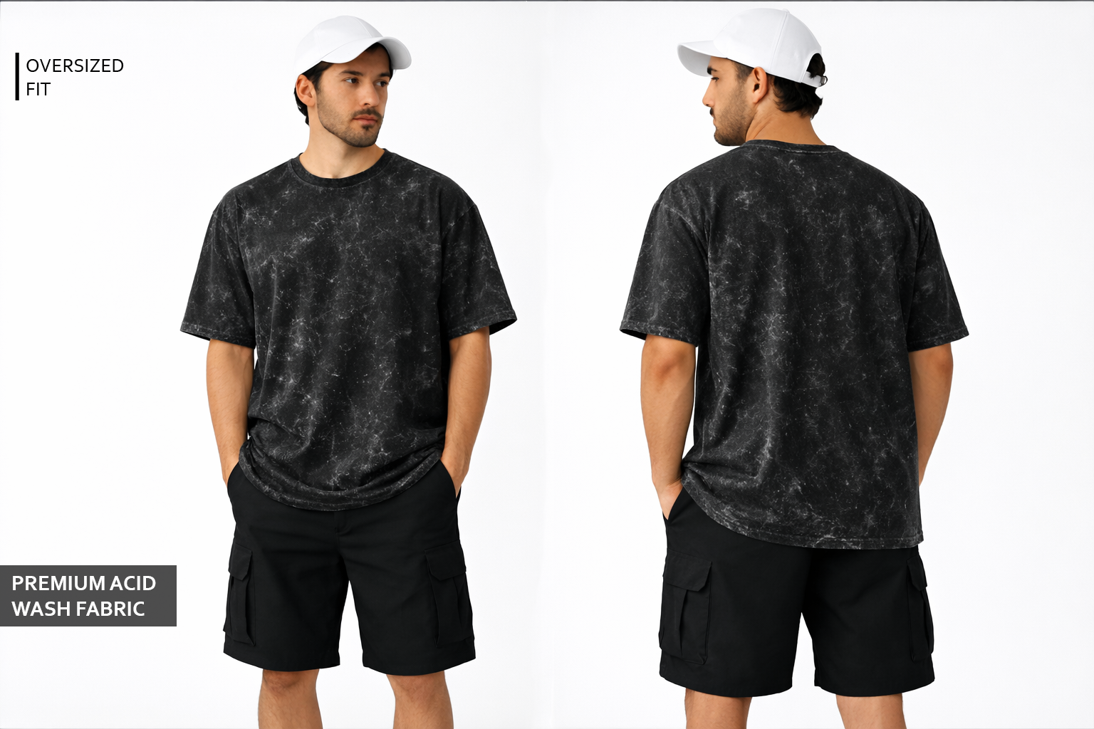ACID WASH OVERSIZED T - BLACK Gen Zes