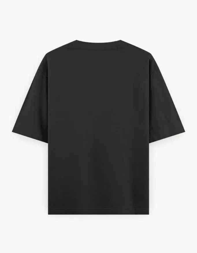 Classic black Oversized T shirt  back view