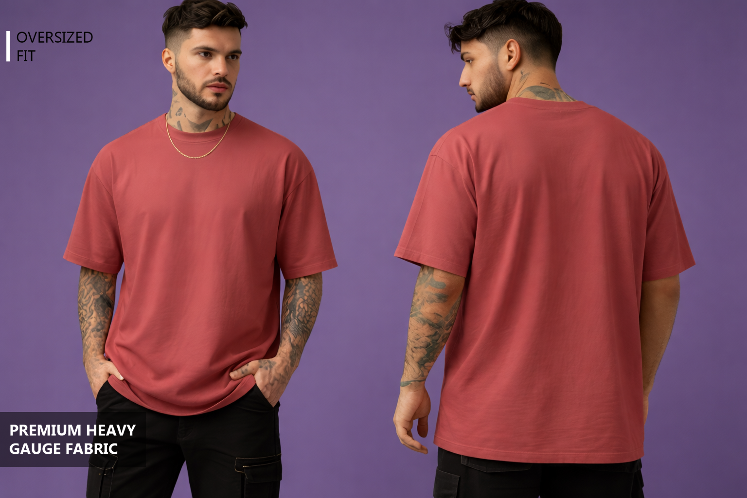 Classic Oversized T shirt - CORAL Gen Zes