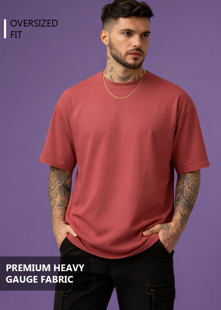 Classic Oversized T shirt - CORAL
