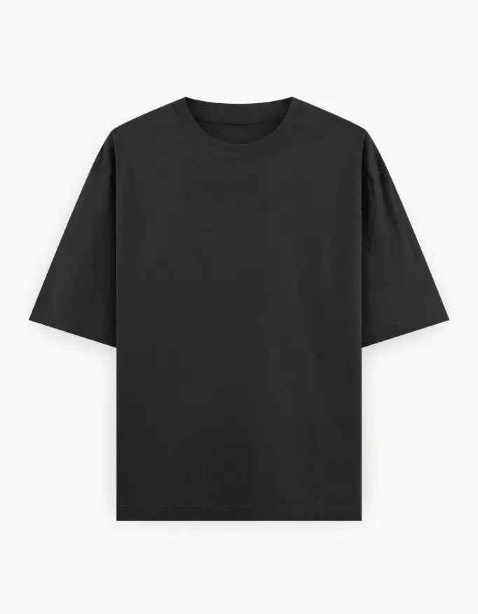 Classic black Oversized T shirt  front view