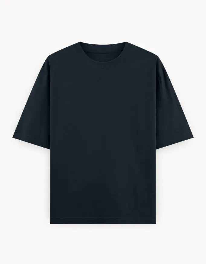 Classic navy blue Oversized T shirt  front view