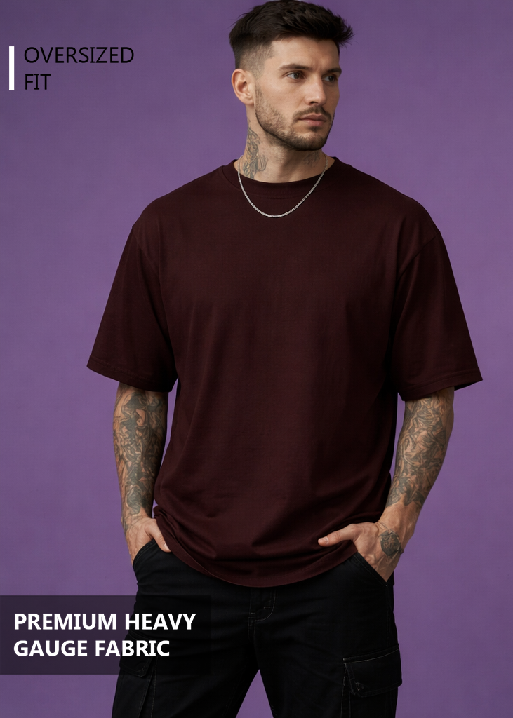 Classic Oversized T shirt -  MAROON