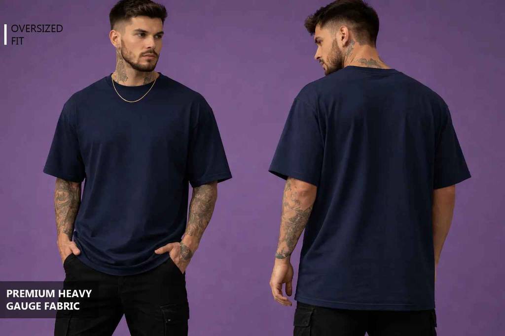 Classic Oversized T shirt - NAVY BLUE