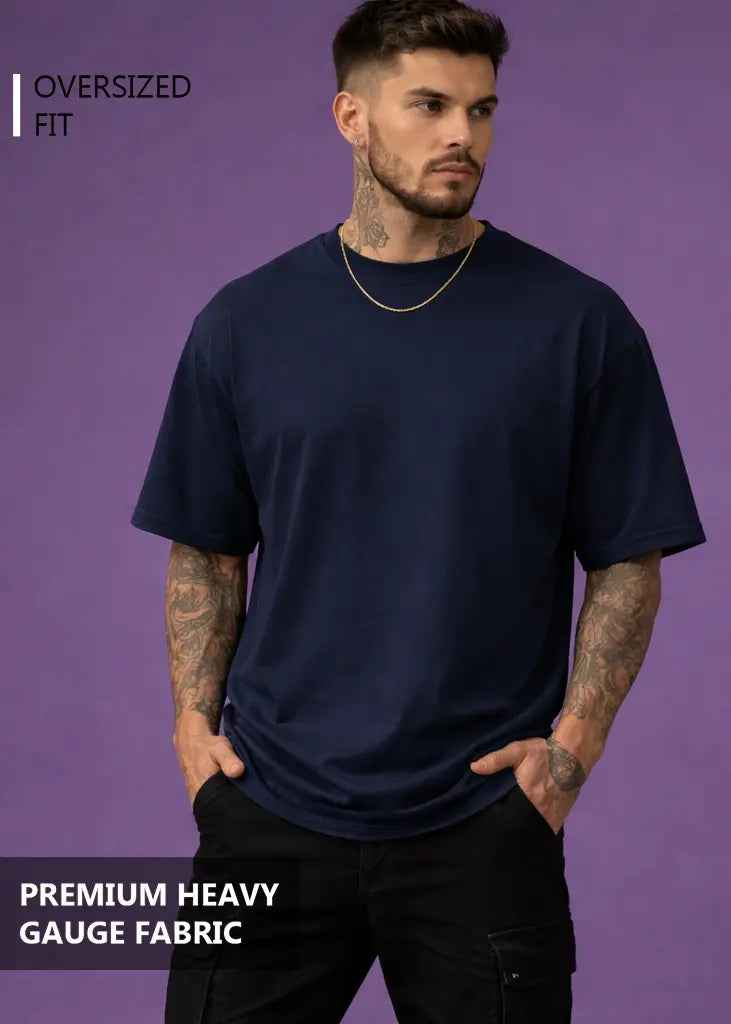 Classic Oversized T shirt - NAVY BLUE