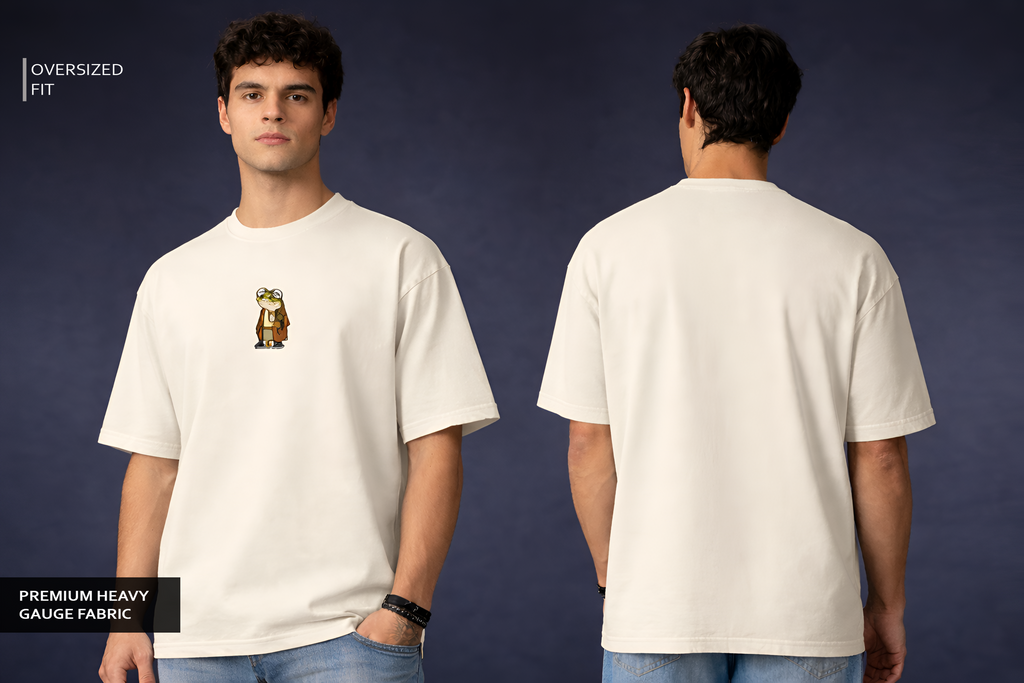 Off White Oversized T shirt - OLD FROG Gen Zes