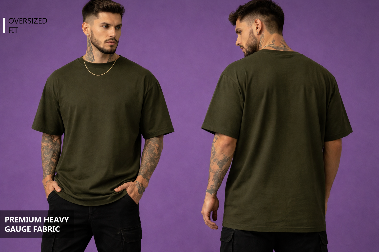 Classic Oversized T shirt - OLIVE GREEN Gen Zes