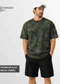 ACID WASH OVERSIZED T - OLIVE GREEN