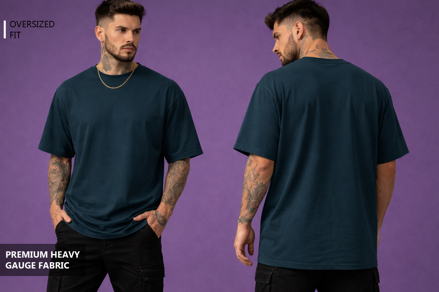 Classic Oversized T shirt - PETROL BLUE Gen Zes