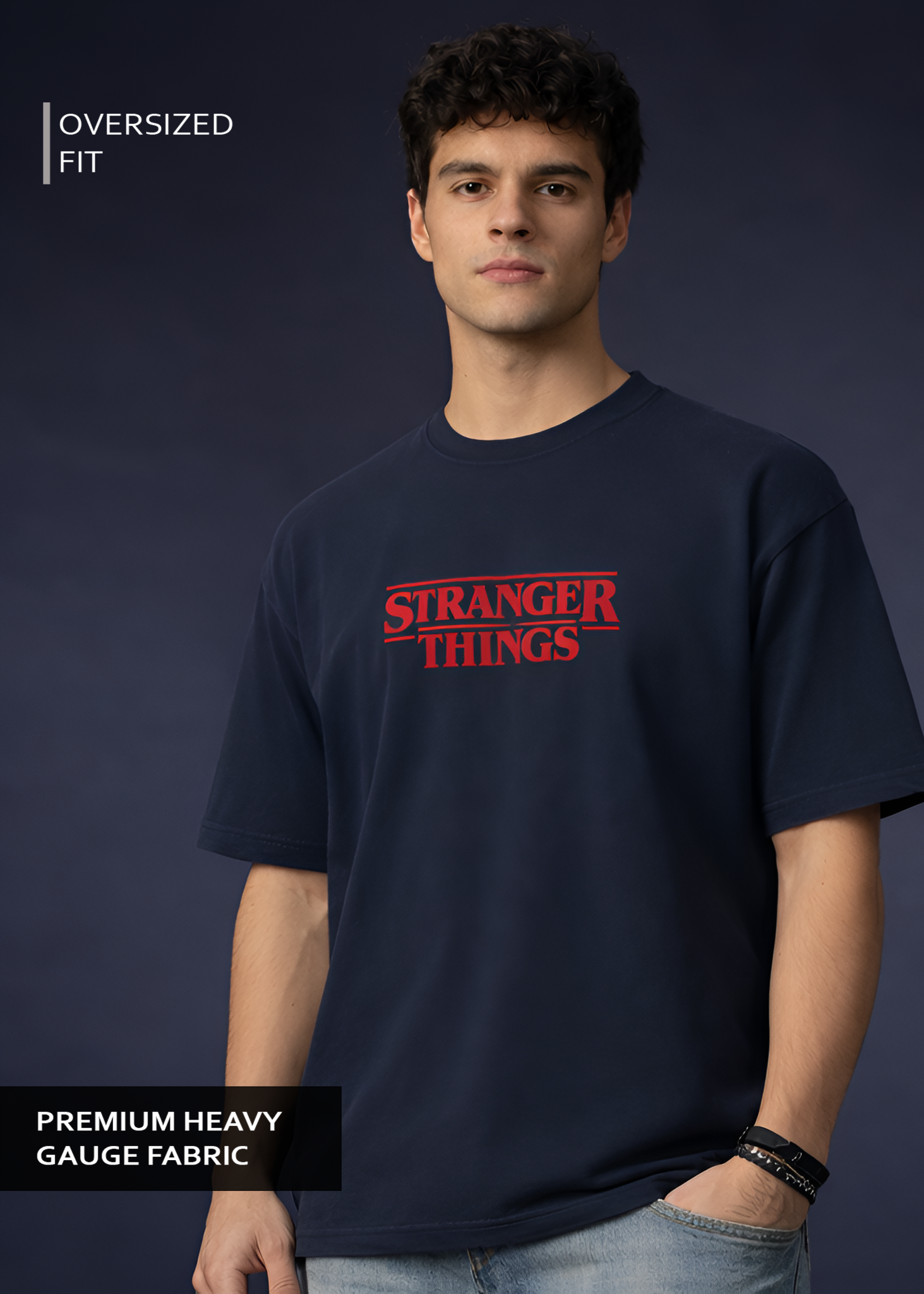 Navy Blue Light Weight Oversized T shirt - Premium Oversized Tshirt